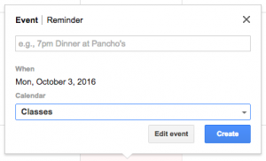 GCal new event